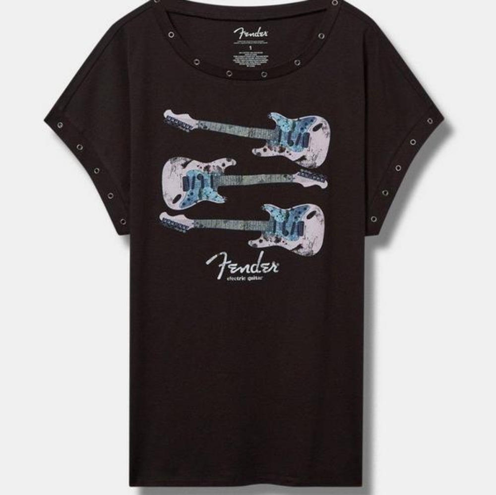 BNWOT Fender Relax Fit Cotton Dolman Grommet Tee - Picture 5 of 8